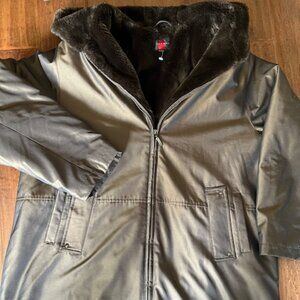 Gallery Women's Faux Fur Lined Hooded Coat